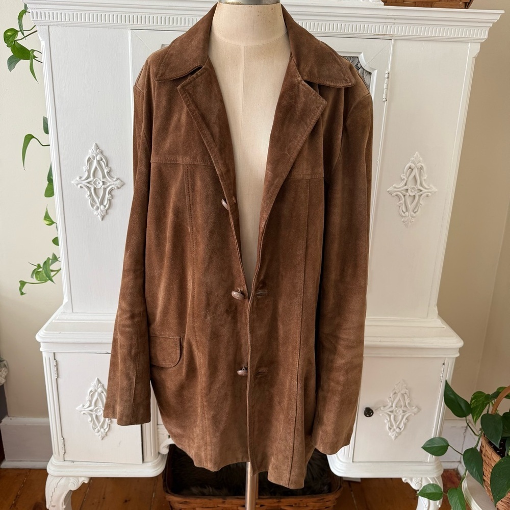Vintage Brown Suede Shirt Jacket - Picture 2 of 15